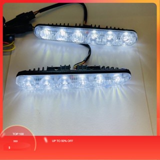 LED 6ดวง เดย์ไลท์หรี่เลี้ยว วิ่ง หรี่ขาว-เสี้ยวส้ม