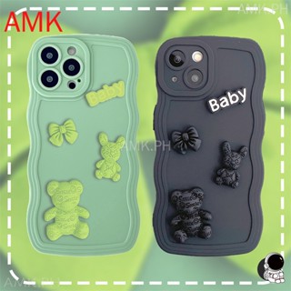 Amk เคสโทรศัพท์มือถือแบบใส ลายหมีโหด 3D สีดํา เขียว สําหรับ Tecno Camon 20 19 neo 18i 18 18p 18t premier 17p 17 16 15 12 11 pop 6 go Pouvoir 4 pro LC7 3 5 PLUS AIR Crsdbl