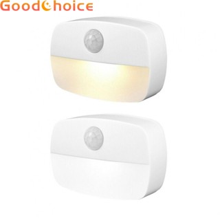 【Good】2x LED Motion Sensor PIR Night Light Cordless Battery Powered Closet Stair Light【Ready Stock】