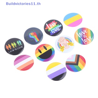 Buildvictories11 เข็มกลัดโลหะ รูปหัวใจ LGBT กันฝน สร้างสรรค์ สําหรับติดนิ้วมือ ผ้ายีน