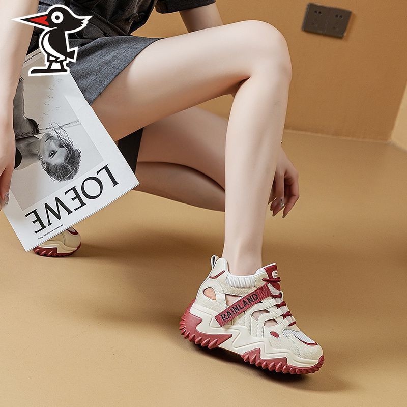 พร้อมส่ง🚚🍈รองเท้าส้นตึก รองเท้าผ้าใบผู้หญิง สูง6cm size 35-40💕รองเท้าแพลตฟอร์มแฟชั่นสตรี เบา นุ่ม ใส่สบาย