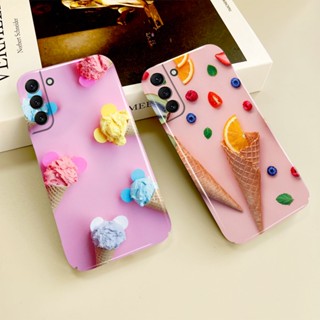 เคสโทรศัพท์มือถือแบบแข็ง ลายไอศกรีม ฤดูร้อน สําหรับ Samsung Galaxy S23 S22 S21 S20FE Note 10 9 Ultra Plus A73 A71 A53 A52 A51 A50 A13 A12 A03 S A02 S 5G