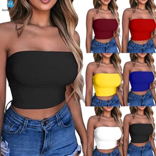 Bandeau เสื้อท็อปส์ลําลอง แขนกุด เปิดหลัง ทรงสลิมฟิต สําหรับผู้หญิง