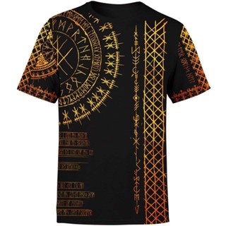 เสื้อยืด พิมพ์ลาย VIKING RUNES