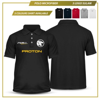 เสื้อยืดโปโล ไมโครไฟเบอร์ พิมพ์ลายโลโก้ Proton R3 Race Rally Research Baju สําหรับผู้ชาย