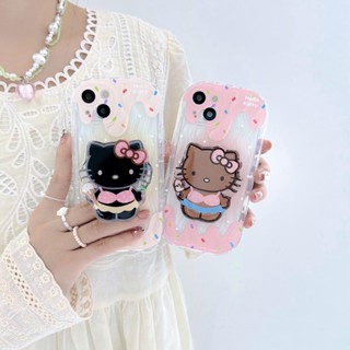 SANRIO เคสโทรศัพท์มือถือ แบบนิ่ม ลายการ์ตูน Hello Kitty สีโปร่งใส สําหรับ Iphone 11 12 13 14 Pro Max