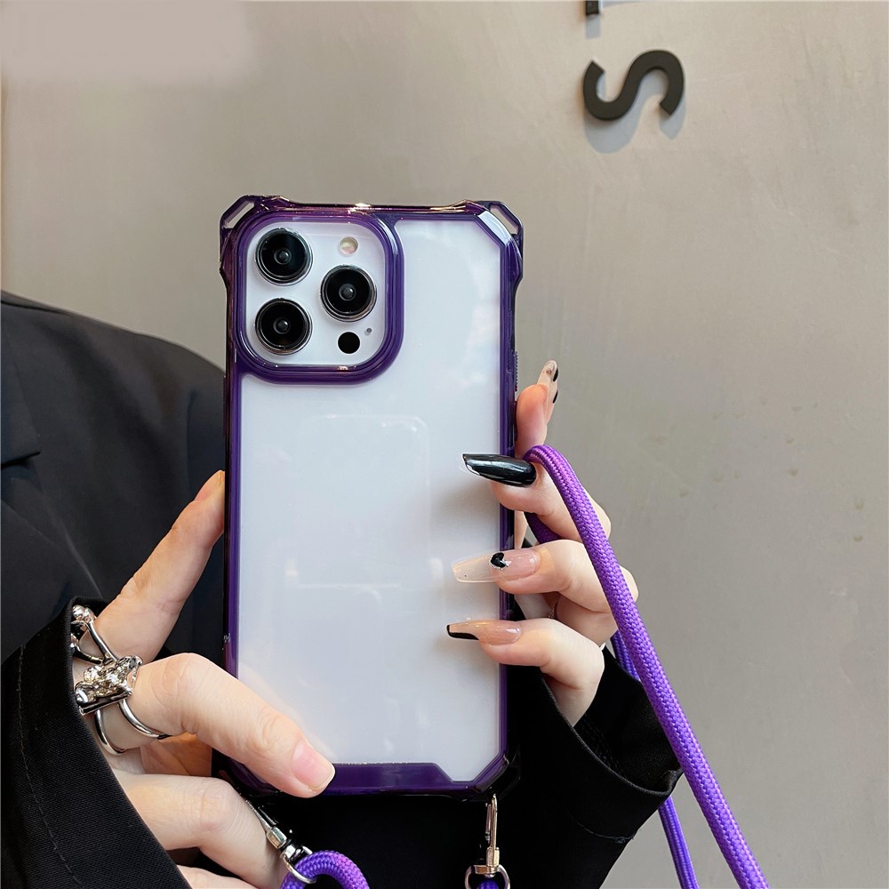 เคสโทรศัพท์มือถือ อะคริลิค กันกระแทก พร้อมสายคล้องคอ สะพายข้าง หรูหรา สําหรับ IPhone 14 Pro Max 13 12 11 MiNi X S XR 8 7 Plus SE3