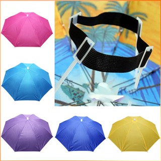 New Foldable Head Umbrella Hat Cap Golf Outdoor Sun Headwear Fishing Camping Mini Umbrella  -FE