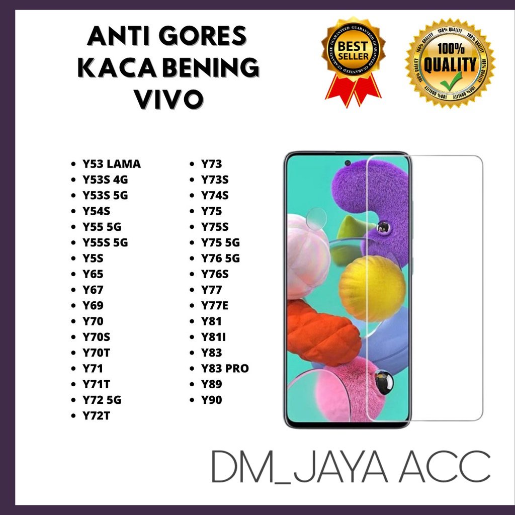 กระจกนิรภัยกระจกใส VIVO Y53 LAMA-Y53S 4G-Y53S 5G-Y54S-Y55 5G-Y55S 5G-Y5S-Y65-Y67-Y69-Y71-Y75-Y73-Y71