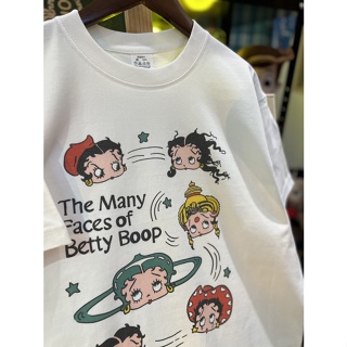 Miss Betty Boop เสื้อลําลอง ผ้าฝ้าย ทรงหลวม สไตล์วินเทจ อเมริกัน สําหรับผู้ชาย และผู้หญิง