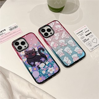 CASETIFY【Mousse By mikko】เคสโทรศัพท์มือถืออะคริลิค กันหล่น ลายดอกไม้ แมว หลากสี สําหรับ iPhone 14 Pro MAX 12 13 Pro MAX