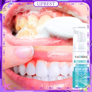 ♕ Sauvasine Mousse Toothpaste Deep Cleaning Yellow Stain Whitening Teeth Removal Odor Freshing Breath Mild Toothpaste Body Care 50ml UPBEST