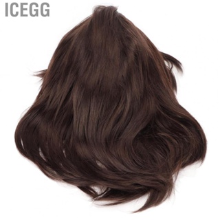 Icegg Short Brown Men Wig  Stable Fluffy Trendy Soft for Cosplay Male