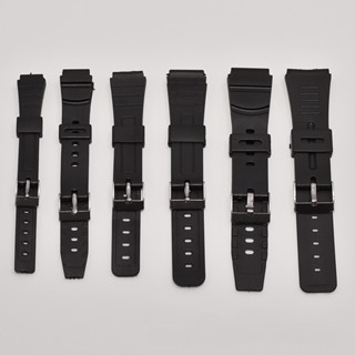 สายนาฬิกาข้อมืออิเล็กทรอนิกส์ ยางนิ่ม ทนทาน สีดํา