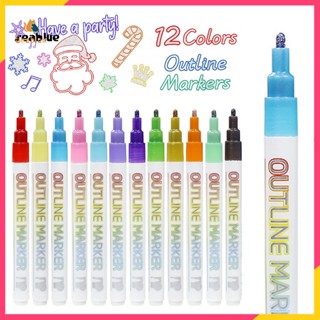 Slw ปากกาเอฟเฟค เรืองแสง 8 12 สี จับสบาย สําหรับวาดภาพ การ์ดคริสต์มาส DIY 1 ชุด