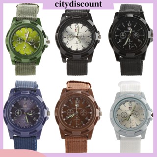 &lt;citydiscount&gt; นาฬิกาข้อมือควอทซ์ อะนาล็อก สายไนล่อน สไตล์กองทัพ แฟชั่นสําหรับผู้ชาย