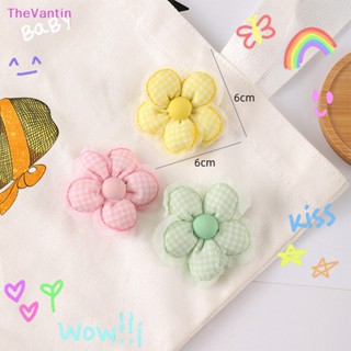 Thevantin กิ๊บติดผม ลายดอกไม้ สีแคนดี้ แฮนด์เมด DIY สําหรับตกแต่งเสื้อผ้า