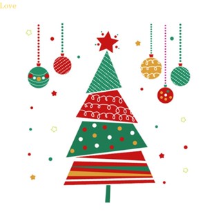 สติกเกอร์วอลเปเปอร์ Love Merry Christmas Tree DIY ลอกออกได้ สําหรับติดตกแต่งผนังบ้าน ปาร์ตี้