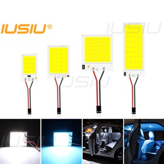 Iusiu หลอดไฟ LED 48SMD T10 BA9S Festoon W5W WY5W T4W C5W COB 12v สําหรับติดเพดานรถยนต์