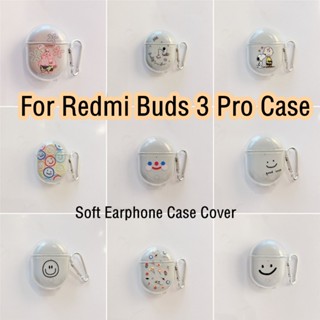 【คุณภาพสูง】เคสหูฟัง แบบนิ่ม ลายการ์ตูนหน้ายิ้ม สําหรับ Redmi Buds 3 Pro Redmi Buds 3 Pro