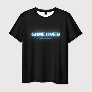 เสื้อยืด พิมพ์ลาย "Game Over" 3 มิติ สําหรับผู้ชาย