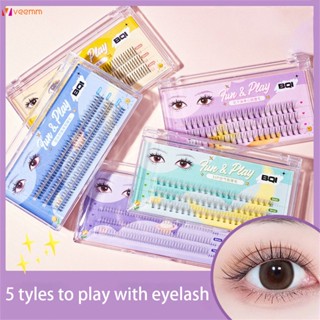 ขนตาปลอม Bqi Natural Fishtail Segmented Sandwich Eyelash Single Cluster V-Shaped Lower Eyelash Simulation Fairy Hair veemm