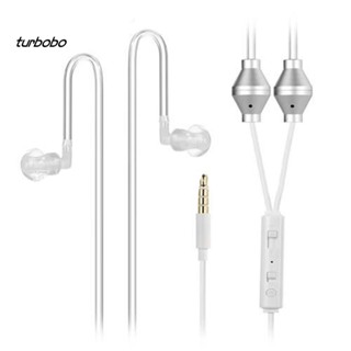 Turbobo หูฟัง ท่ออากาศสองทาง ป้องกันรังสียูวี 3.5 มม. พร้อมไมโครโฟน สําหรับ iPhone