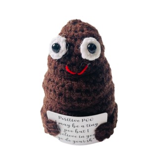 Decoration Funny Party Holiday Office Portable Kids Adults Poo Knitting Wool With Positive Card Pocket Hug