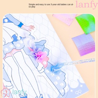 Lanfy สติกเกอร์ภาพวาด กระดาษ รูปกระต่าย หมี เพ้นท์มือ DIY ของเล่นแฮนด์เมด