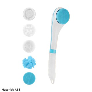 Electric Rechargeable Body Brush Long Handle Bath Shower Back Scrubber