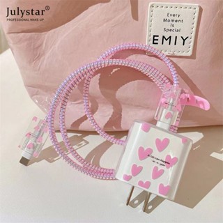 JULYSTAR เหมาะสำหรับสายชาร์จ Ip หัวชาร์จฝาครอบป้องกันการ์ตูนน่ารักรูปร่างที่ชาร์จโทรศัพท์มือถือฝาครอบเคสแบบนิ่มฝาครอบป้องกัน