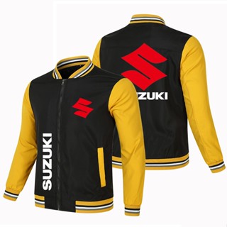 Suzuki เสื้อแจ็กเก็ตลําลอง ทรงหลวม ขนาดใหญ่ ลายโลโก้รถยนต์ เหมาะกับการเล่นกีฬา ขี่รถจักรยานยนต์ สําหรับผู้ชาย