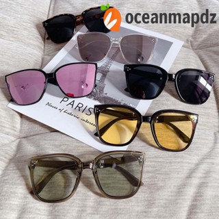 OCEANMAPDZ แว่นกันแดด พับได้ พิมพ์ลายเสือดาว แฟชั่น กรอบใหญ่ ป้องกันรังสียูวี แว่นตากันแดด แว่นตาผู้หญิง