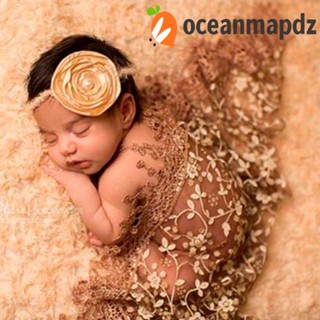 OCEANMAPDZ ผ้าคลุมหน้า ผ้าเชียร์ ถักโครเชต์ ทรงสามเหลี่ยม พิมพ์ลายลูกไม้ ดอกไม้ น้ําหนักเบา สําหรับผู้หญิง