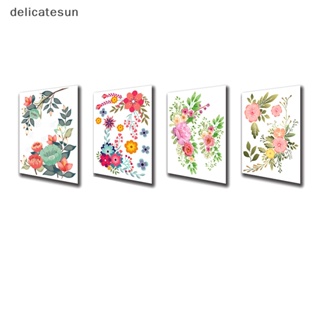 Delicatesun สติกเกอร์พีวีซี ลายดอกไม้ สวยงาม ลอกออกได้ สําหรับตกแต่งผนังห้องน้ํา บ้าน