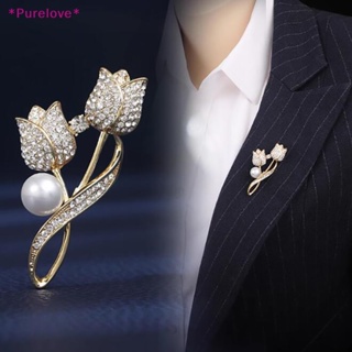 Purelove&gt; ใหม่ เข็มกลัด รูปดอกกุหลาบ ประดับเพทาย แวววาว หรูหรา เครื่องประดับแฟชั่น สําหรับผู้หญิง