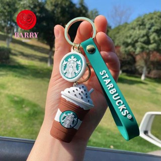 BARRY Starbucks พวงกุญแจ PVC ลายการ์ตูนตัวอักษรตลก แก้วชานม สําหรับตกแต่งกระเป๋า