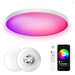 โคมไฟเพดานอัจฉริยะ 30W RGB 110V Wi-fi+BT 2.4G พร้อมไมโครโฟนในตัว และเครื่องเล่นเพลง ควบคุมด้วยเสียง