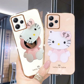 เคสโทรศัพท์มือถือนิ่ม ป้องกันกล้อง ลายการ์ตูนน่ารัก พร้อมกระจกแต่งหน้า สําหรับ Xiaomi 13 Ultra Redmi 12 4G Note 12S A2+ Plus 4G 5G