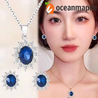 OCEANMAPDZ ชุดเครื่องประดับ ต่างหูโชคเกอร์ รูปดอกทานตะวัน สไตล์เกาหลี