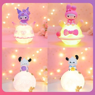 Creative Sanrio Planet Lamp Cartoon Luminous Kuromi My Melody Pochacco Doll Night Light Ornament Children Toy Gift For Friends Home Baby Room Decoration [COD]