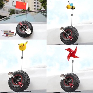 Car Decoration Small Spare Tire Mini off-Road Trunk Small Tire Electric Car Internet Celebrity Personalized Creative National Flag Car Stickers Cartoon cute doll decoration Car exterior decoration