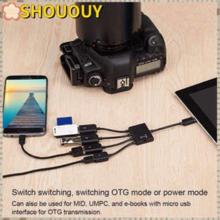 SHOUOUY 4 In 1 สายชาร์จ Usb โทรศัพท์ แท็บเล็ต คีย์บอร์ด เมาส์ ตัวแปลง Usb สายอะแดปเตอร์
