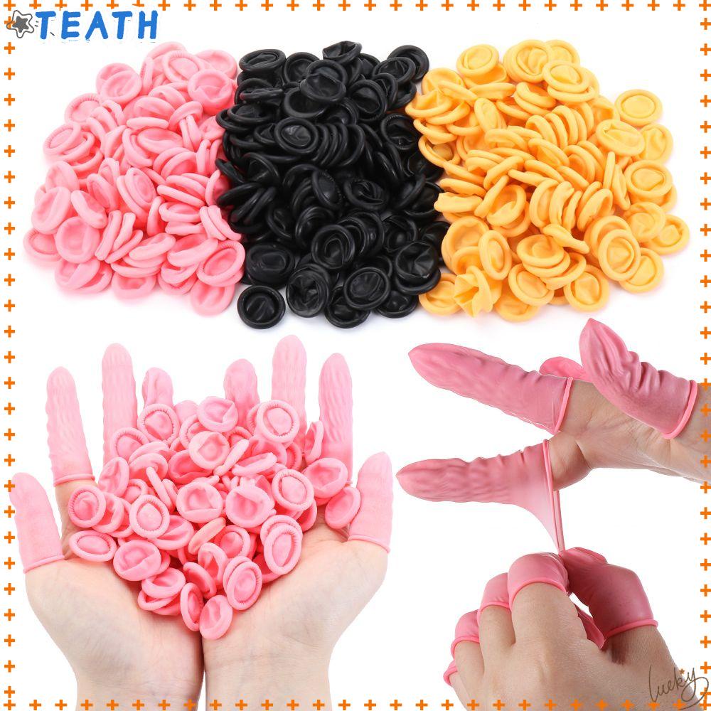 TEATH ถุงมือป้องกันปลายนิ้ว กันลื่น แบบใช้แล้วทิ้ง สําหรับตกแต่งเล็บ 100 ชิ้น 300 ชิ้น