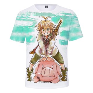 เสื้อยืด พิมพ์ลายอนิเมะ The Seven Deadly Sins สไตล์ฮาราจูกุ