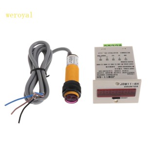 Weroyal เครื่องนับจํานวนดิจิทัล LED 0-999999 เซนเซอร์โฟโตอิเล็กทริก 6 หลัก