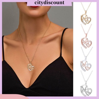 &lt;citydiscount&gt; สร้อยคอโซ่อัลลอย จี้รูปหัวใจ ประดับพลอยเทียม แวววาว เครื่องประดับ สําหรับแม่ และเด็ก เหมาะกับงานปาร์ตี้