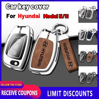 เคสกุญแจรถยนต์ หนังวัวแท้ สังกะสีอัลลอย คุณภาพสูง สําหรับ Hyundai E/H Starex Accent Tucson Eon Elantra Santa Fe i10 H 100 Sonata Getz Veloster Genesis Grandeur Matrix H-1 Coupe i30 Atos Tiburon i40 Azera Entourage Excel Galloper Max Cruz Santamo Scoupe Te