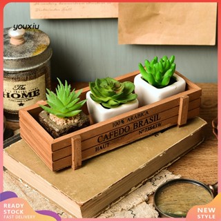 Youxiu Rectangle Wooden Planter Box Garden Yard Flower Succulent Container Planting Pot