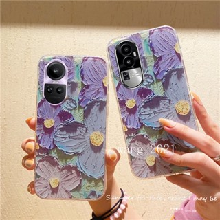 พร้อมส่ง ใหม่ เคสโทรศัพท์มือถือแบบนิ่ม ใส กันกระแทก ลายดอกไม้ หลากสี สไตล์วินเทจ สําหรับ OPPO Reno10 Pro+ Plus 5G Reno 10 Reno10Pro+ OPPO A78 4G 2023